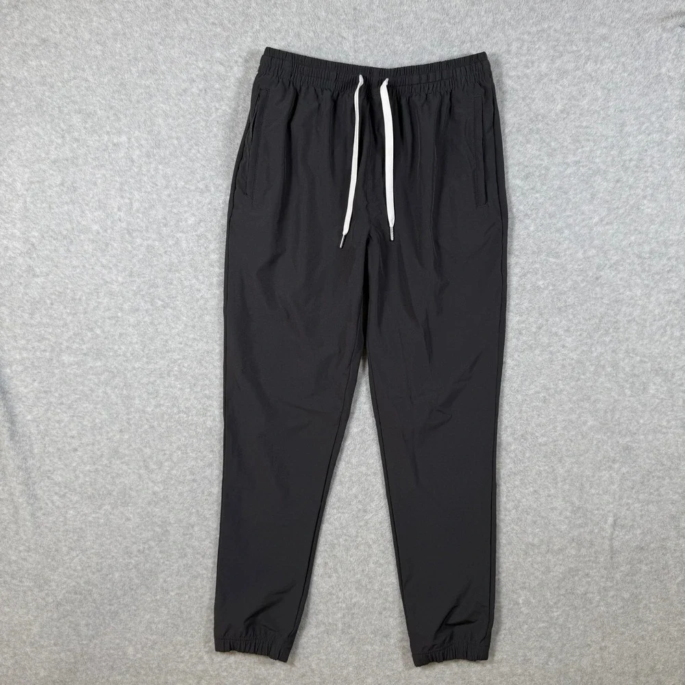 Cove USA Mens Large Black Spandex Jogger Athletic Pants Drawstring Fits 30x28